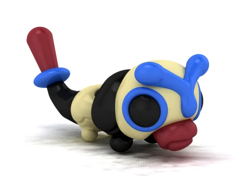 Cute Caterpillar Creature 3D Model