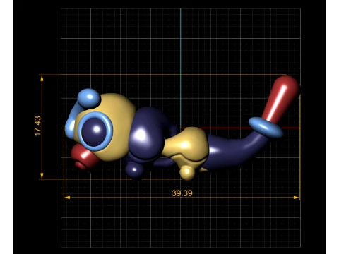 Cute Caterpillar Creature 3D Model