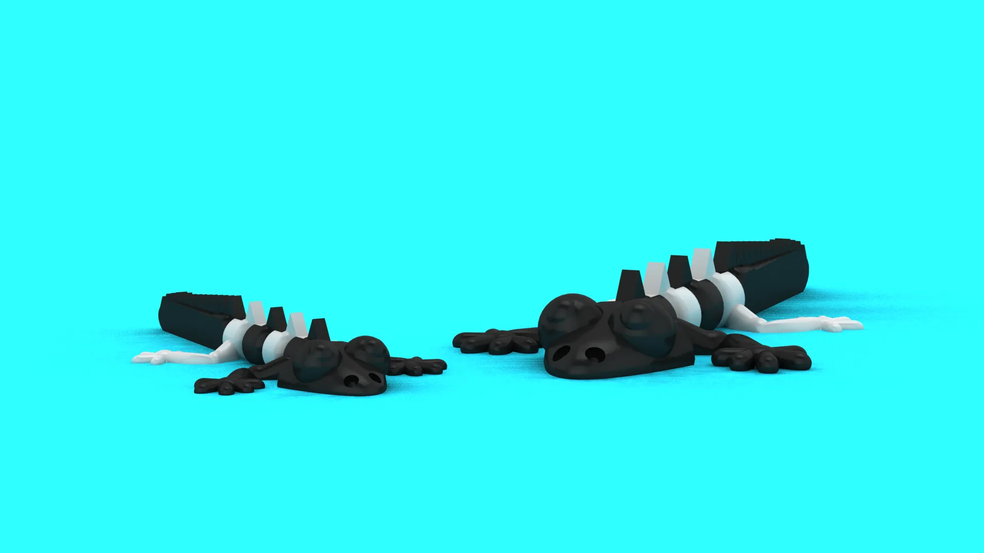 Spiky Black Lizard 3D Model .c4d .max .obj .3ds .fbx .stl .blend 