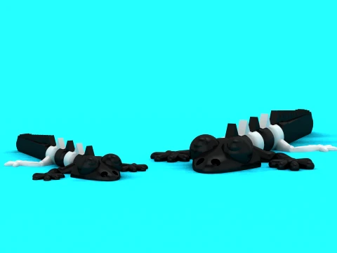 Spiky Black Lizard 3D Model