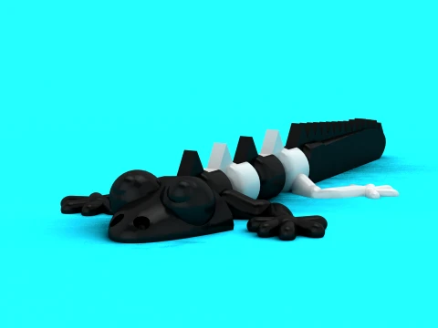Spiky Black Lizard 3D Model
