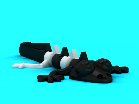 Spiky Black Lizard 3D Model