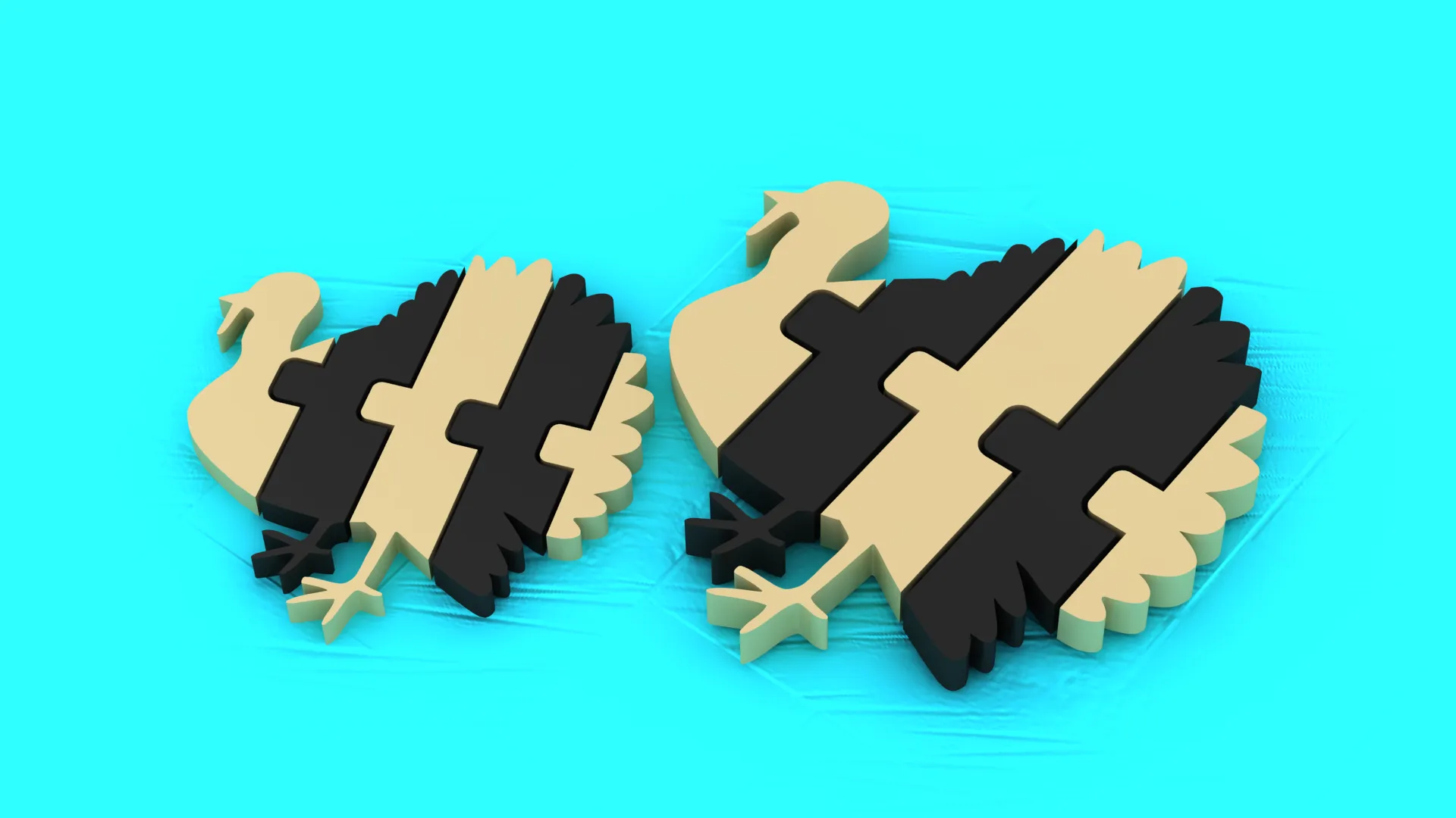 Flexi Turkey Puzzle 3D Model .c4d .max .obj .3ds .fbx .stl .blend 