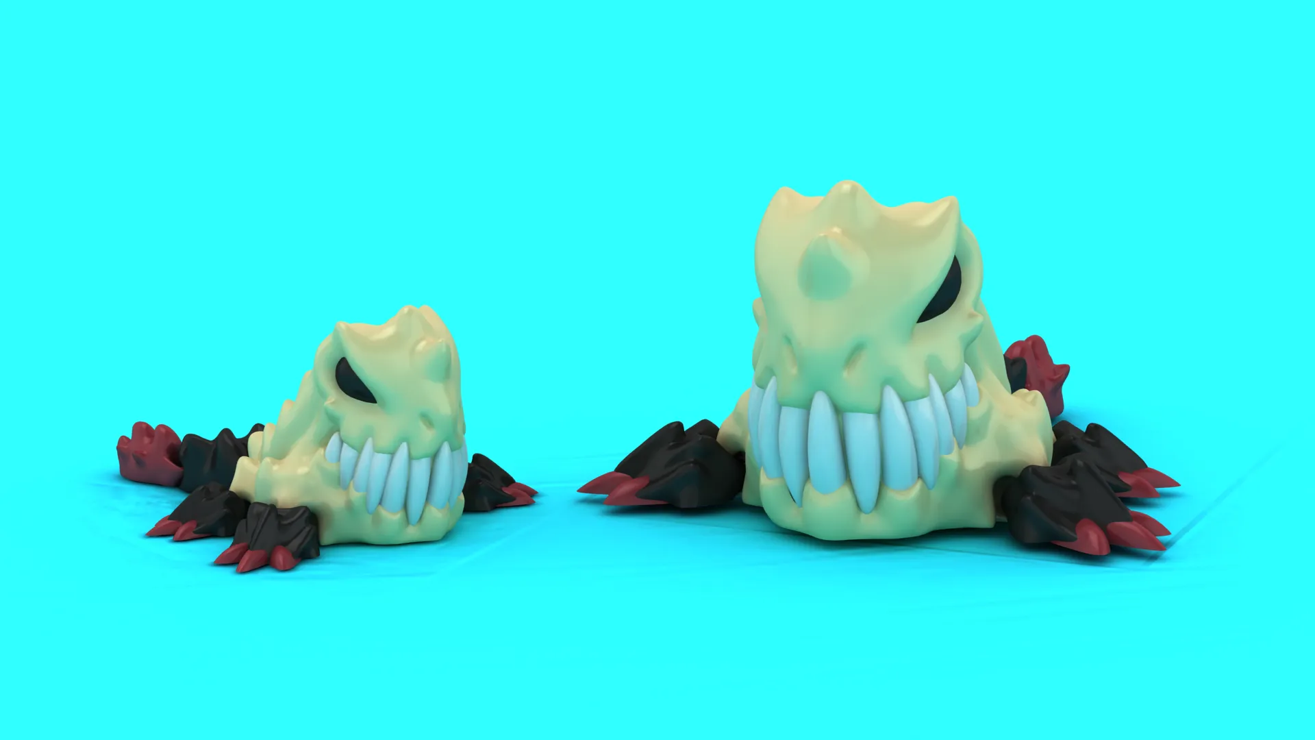Toothy Skull Monster 3D Model .c4d .max .obj .3ds .fbx .stl .blend