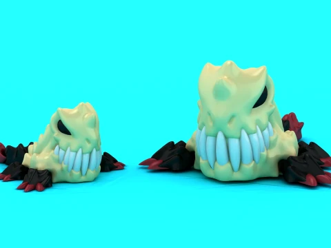 Toothy Skull Monster 3D Model