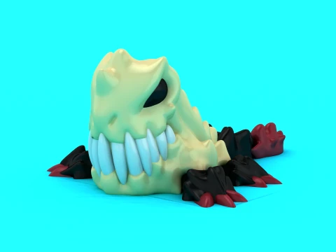 Toothy Skull Monster 3D Model