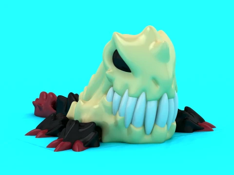 Toothy Skull Monster 3D Model