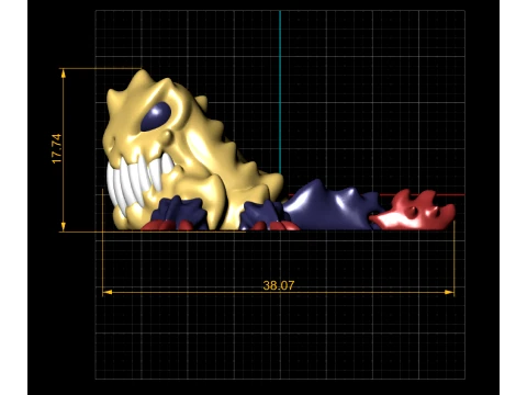 Toothy Skull Monster 3D Model