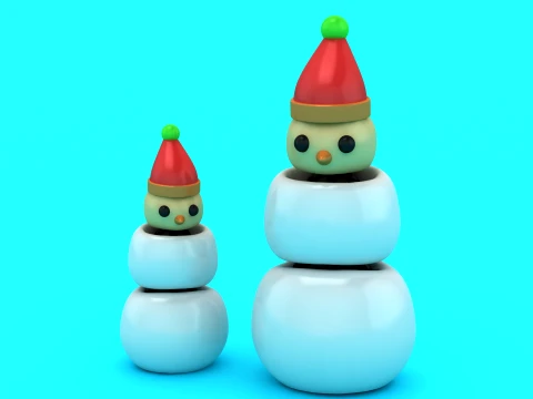 Cute Snowman Toy 3D Model