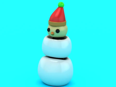 Cute Snowman Toy 3D Model