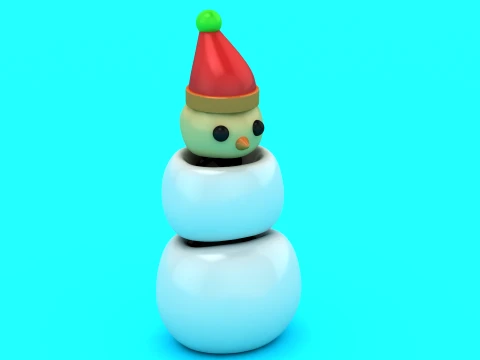 Cute Snowman Toy 3D Model