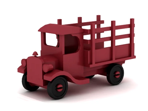 Vintage Wooden Truck 3D Model
