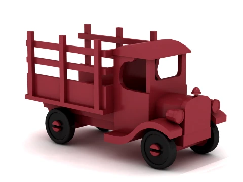 Vintage Wooden Truck 3D Model