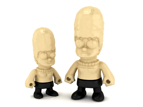 Tall Hair Cartoon Figure 3D Model