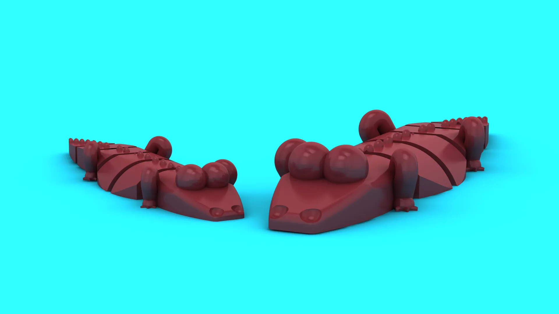 Segmented Crocodile Toy 3D Model .c4d .max .obj .3ds .fbx .stl .blend 