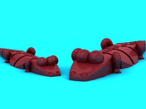 Segmented Crocodile Toy 3D Model