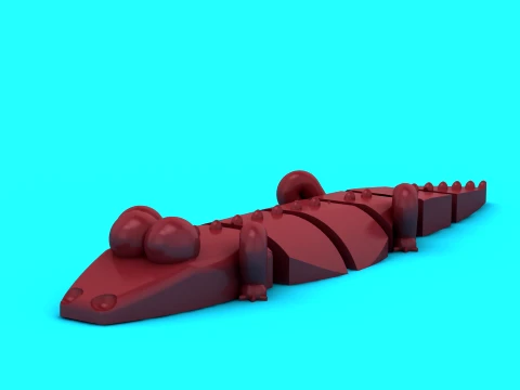 Segmented Crocodile Toy 3D Model