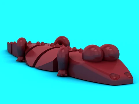 Segmented Crocodile Toy 3D Model