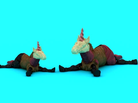 Flexi Unicorn Toy 3D Model