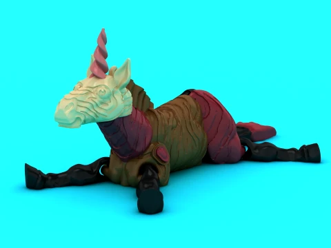 Flexi Unicorn Toy 3D Model