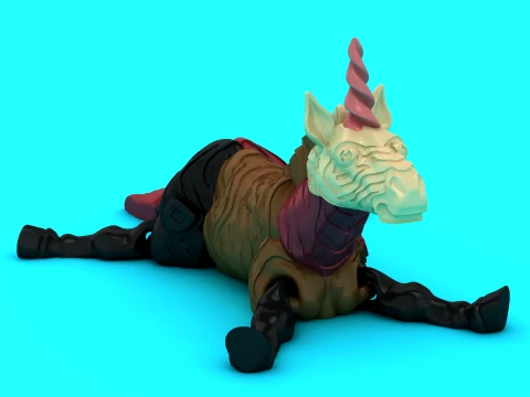 Flexi Unicorn Toy 3D Model