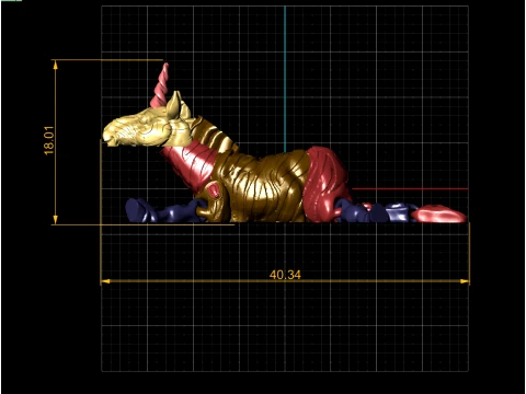 Flexi Unicorn Toy 3D Model