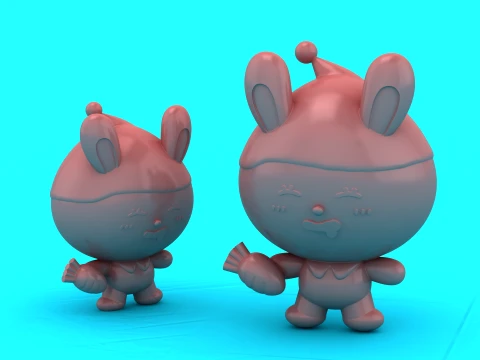 Cute Bunny Figurine 3D Model