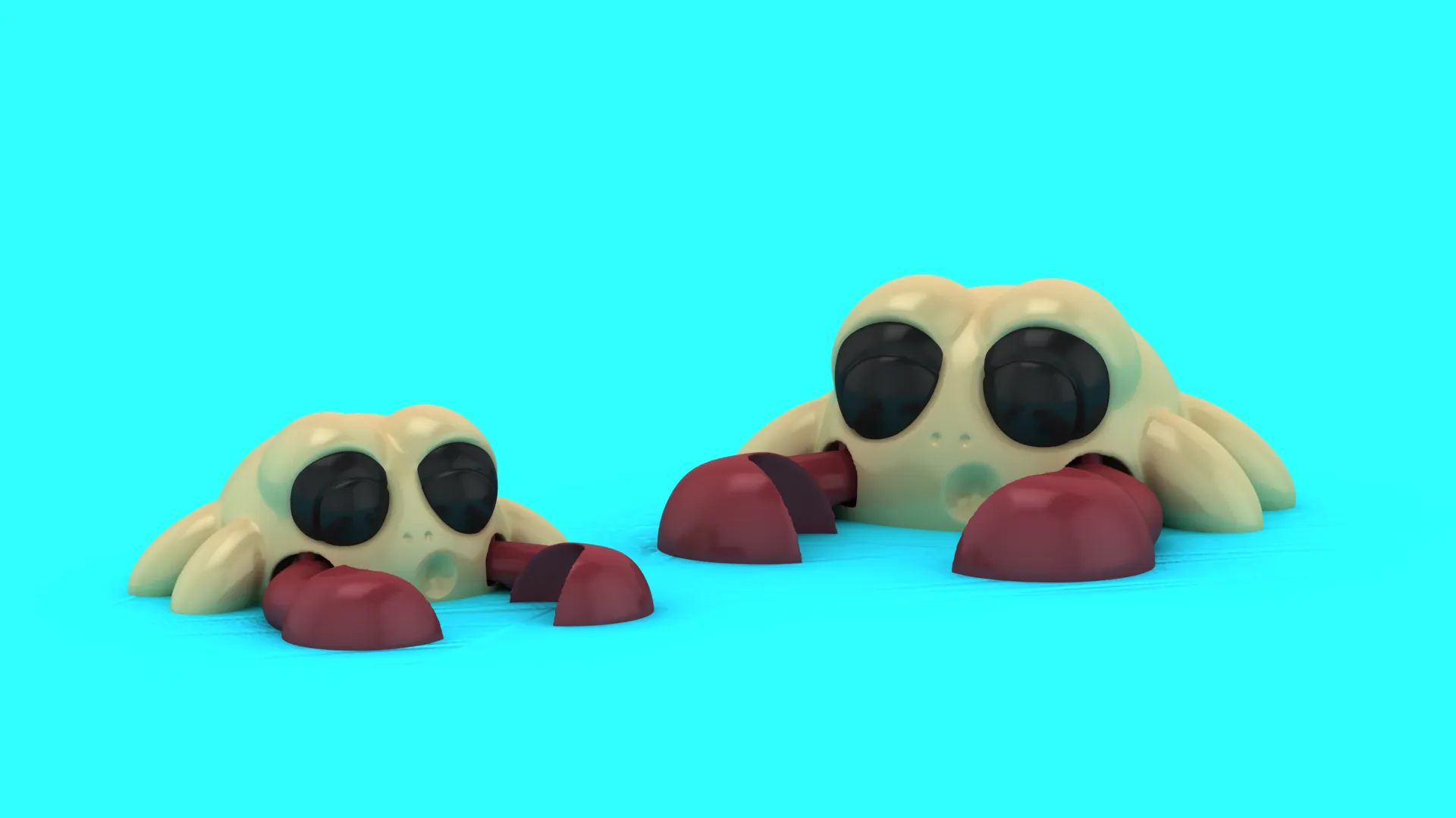 Cute Hermit Crab 3D Model .c4d .max .obj .3ds .fbx .stl .blend 