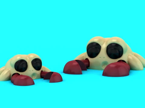 Cute Hermit Crab 3D Model