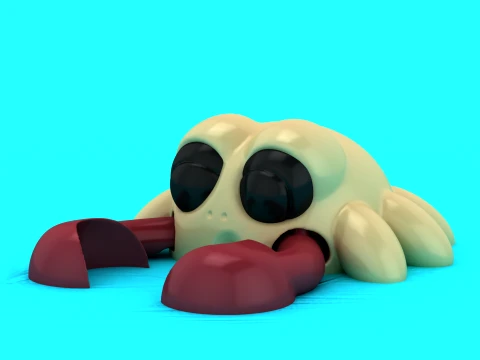 Cute Hermit Crab 3D Model