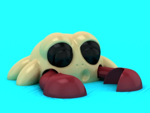 Cute Hermit Crab 3D Model