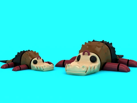 Cute Crocodile Toy 3D Model