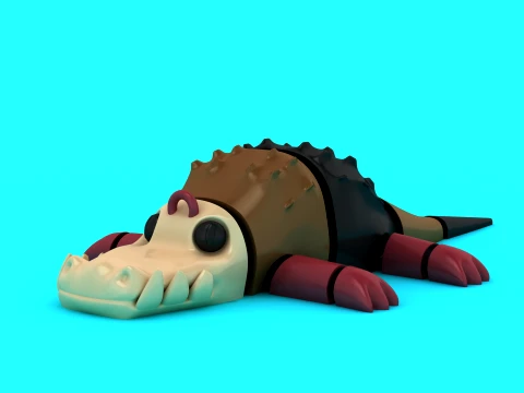 Cute Crocodile Toy 3D Model
