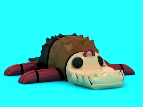 Cute Crocodile Toy 3D Model