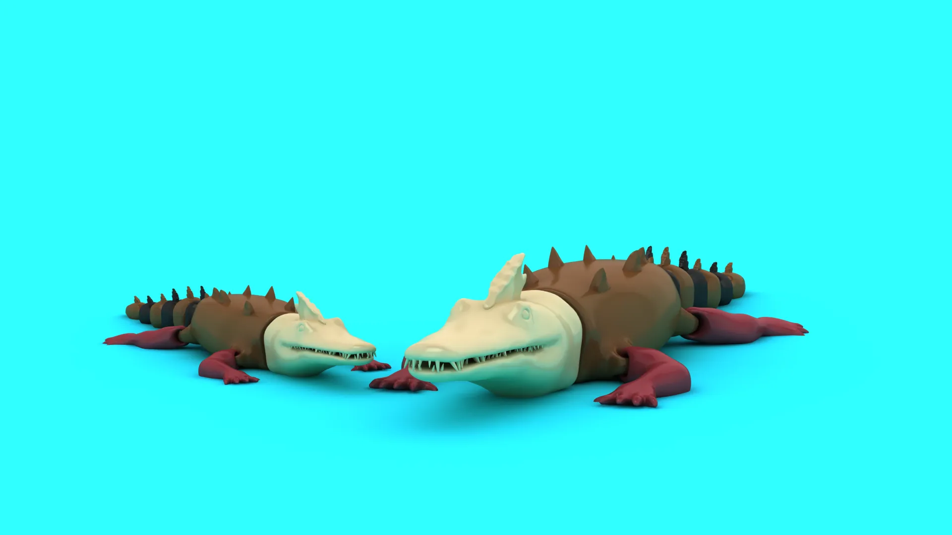Flexi Crocodile Toy 3D Model .c4d .max .obj .3ds .fbx .stl .blend 