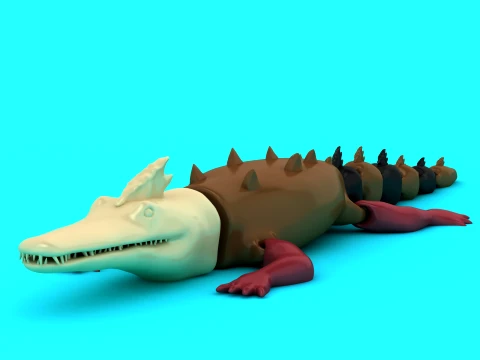 Flexi Crocodile Toy 3D Model