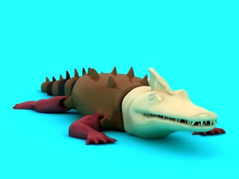 Flexi Crocodile Toy 3D Model