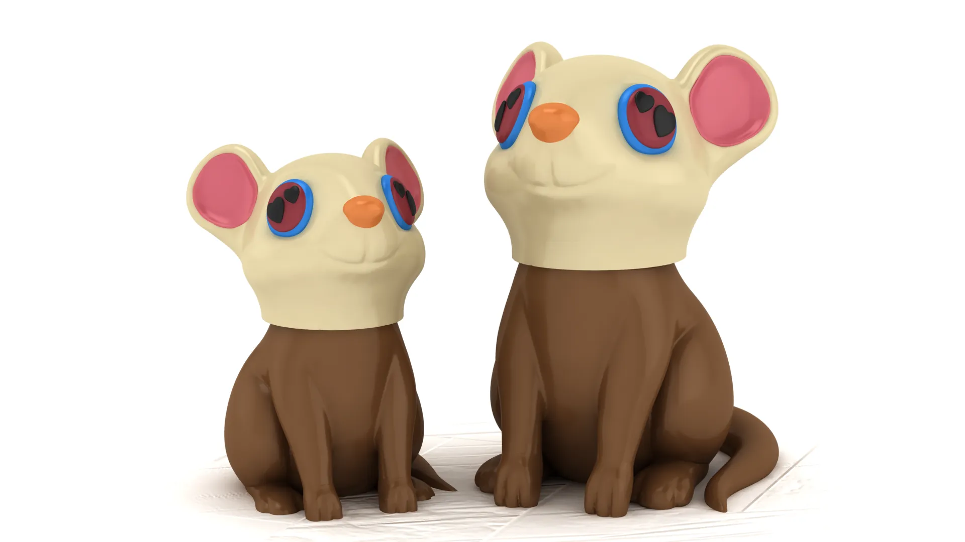Cute Mouse Figurine 3D Model .c4d .max .obj .3ds .fbx .stl .blend 