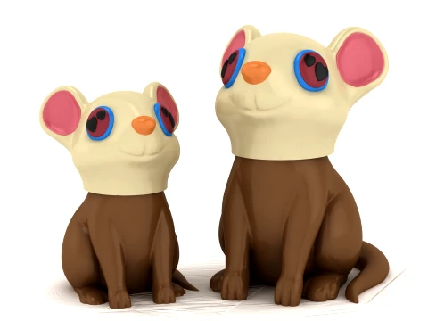 Cute Mouse Figurine 3D Model