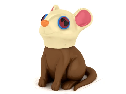 Cute Mouse Figurine 3D Model