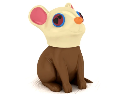 Cute Mouse Figurine 3D Model