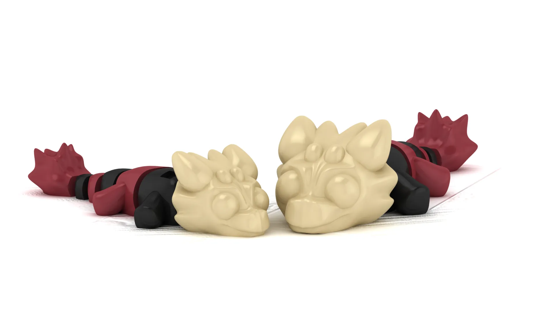 Flexi Dragon Toy 3D Model .c4d .max .obj .3ds .fbx .stl .blend 