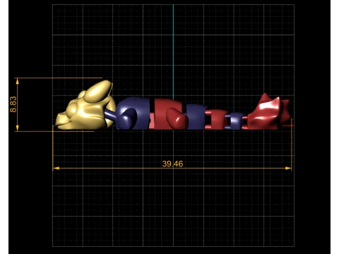 Flexi Dragon Toy 3D Model