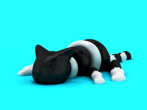 Sleepy Tuxedo Kittens 3D Model