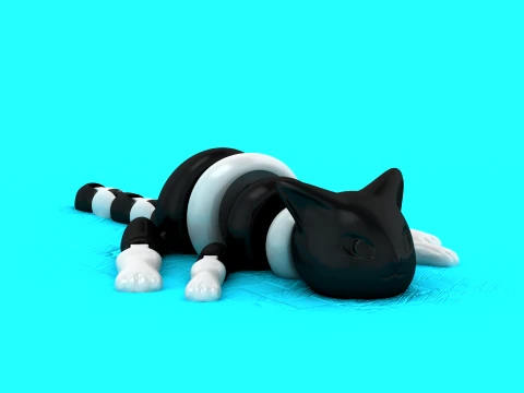 Sleepy Tuxedo Kittens 3D Model