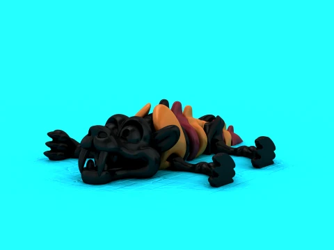 Fanged Black Creatures 3D Model