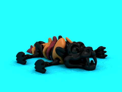 Fanged Black Creatures 3D Model