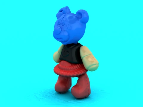 Blue Bear Skirt Buddies 3D Model