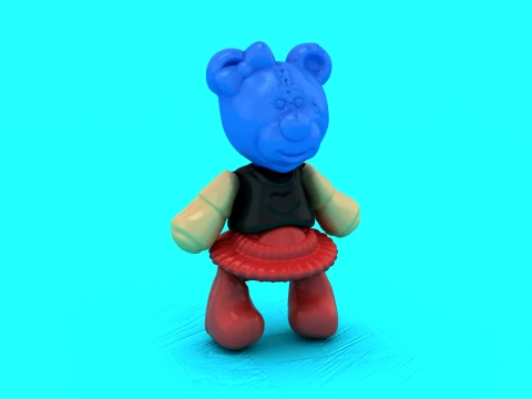 Blue Bear Skirt Buddies 3D Model
