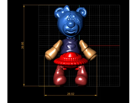 Blue Bear Skirt Buddies 3D Model